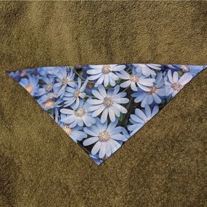 Original Photography Small Blue Floral Dog Bandana